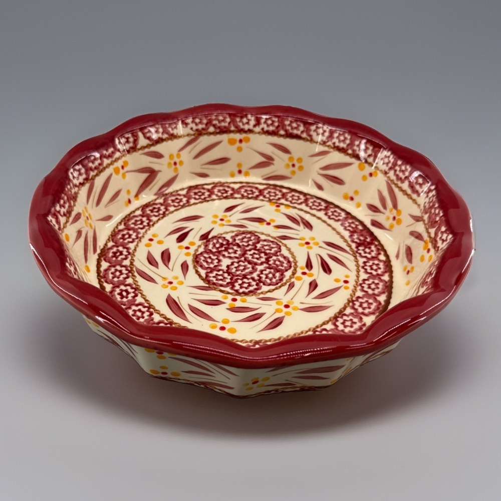 Temp-tations Ovenware Old World Red 9" Pie Deep Dish PPP-SQ-797387